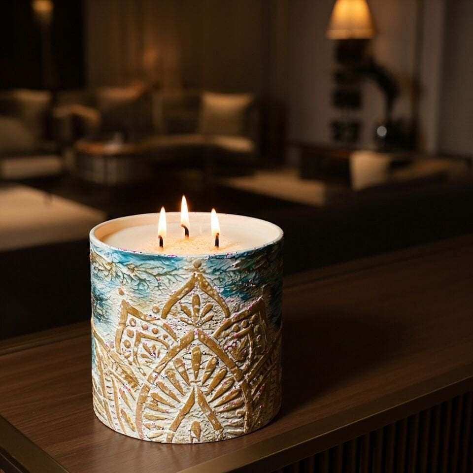 Terrena El Yapımı Beton Mum Seti