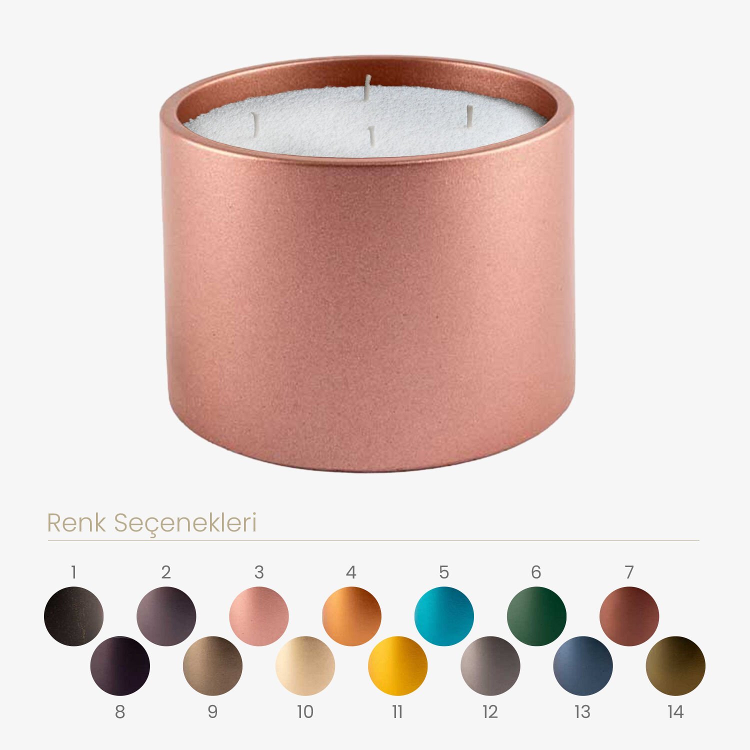 Gloria Elegance El Yapımı Beton Mum Seti