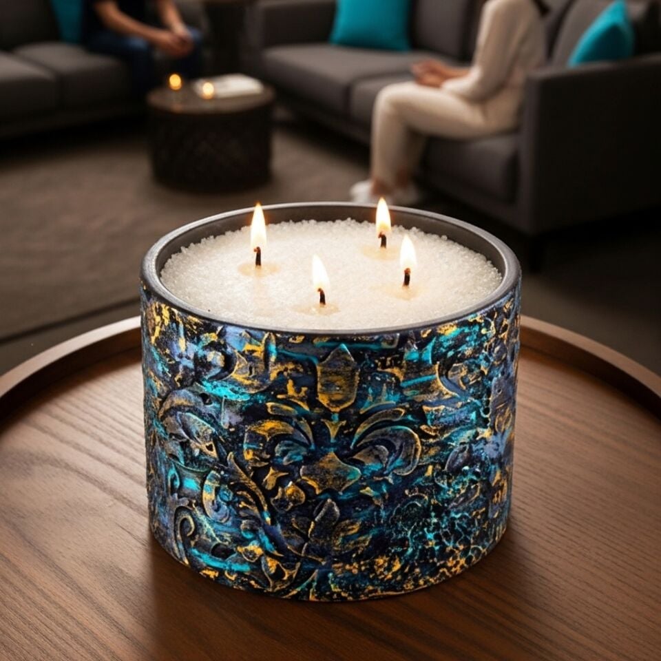 Serena El Yapımı Beton Mum Seti