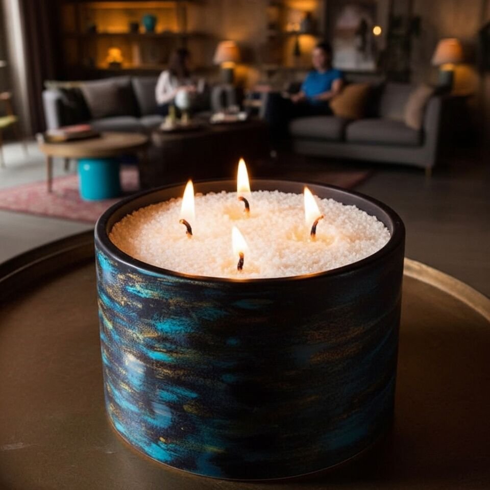 Amora El Yapımı Beton Mum Seti