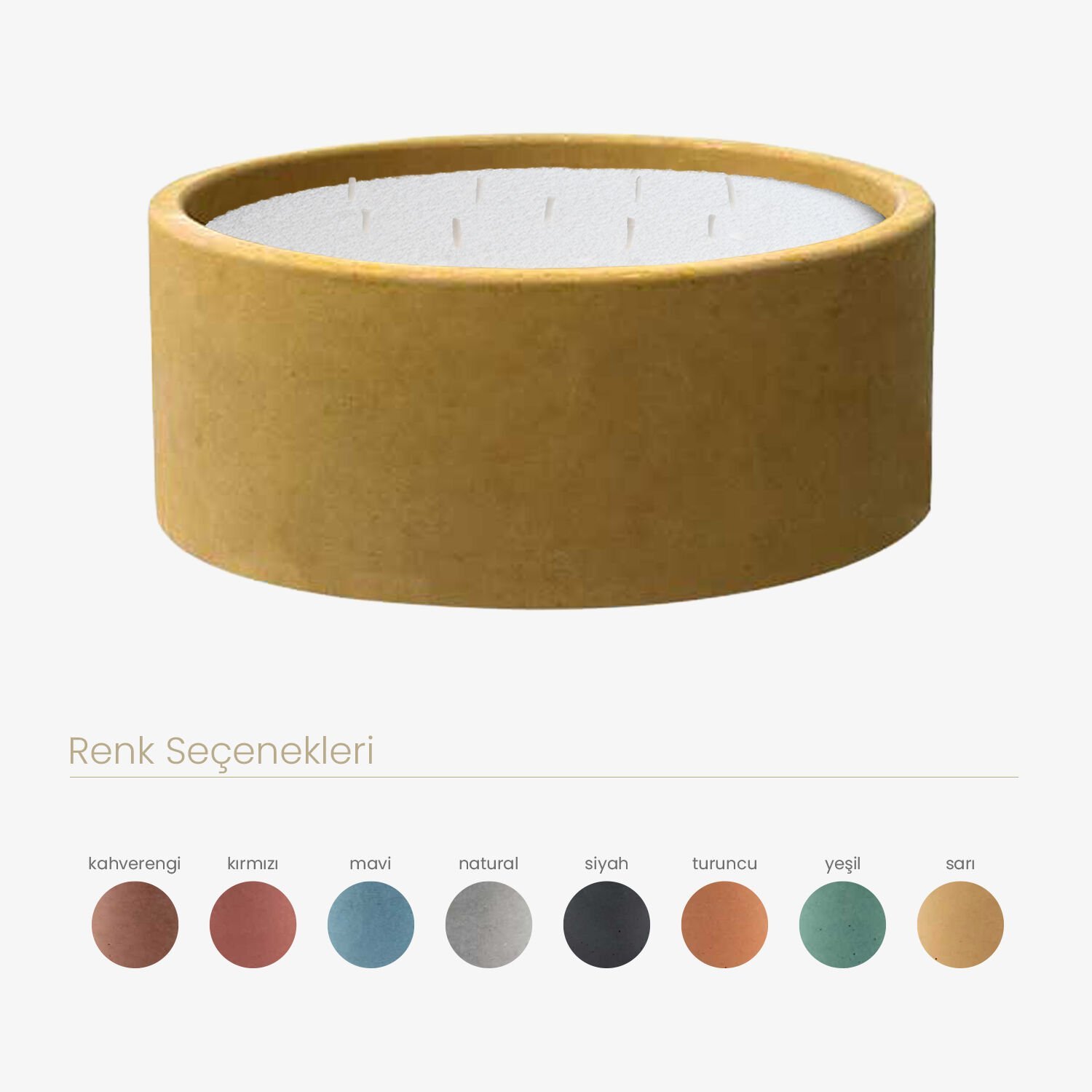 Caliora Natural El Yapımı Beton Mum Seti