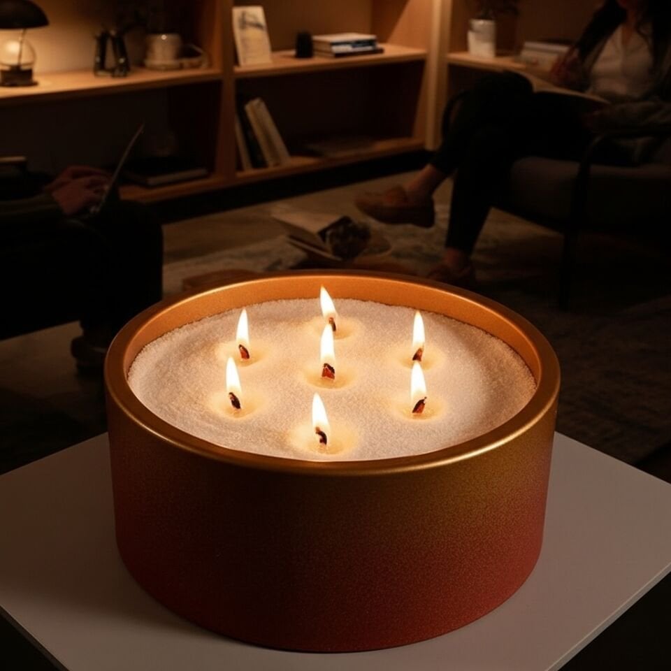 Nava El Yapımı Beton Mum Seti