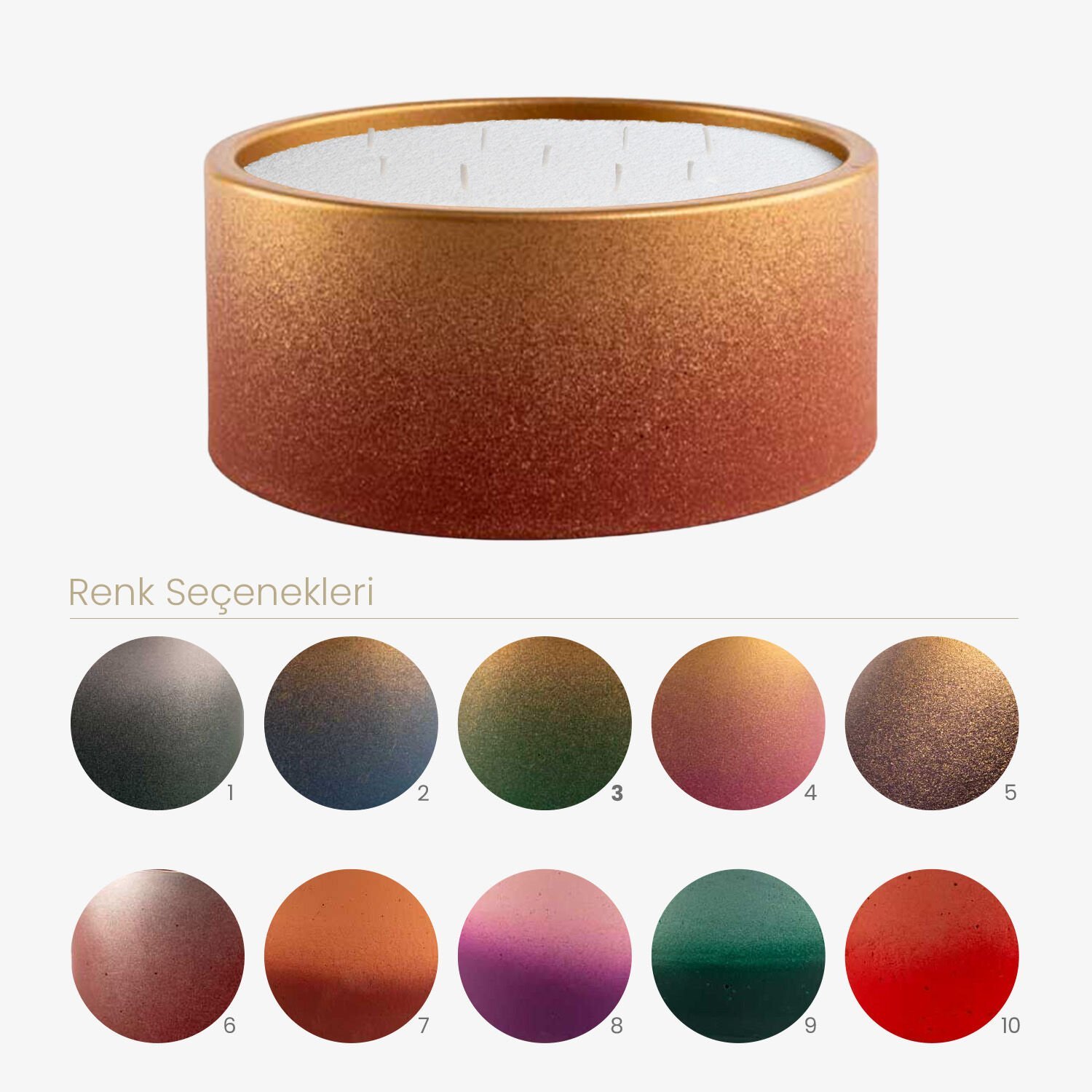 Nava El Yapımı Beton Mum Seti