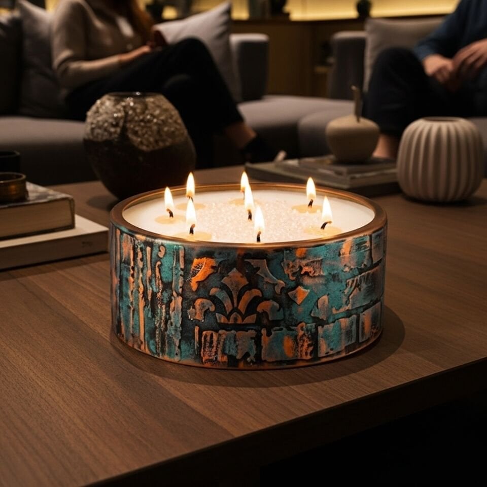 Elora El Yapımı Beton Mum Seti