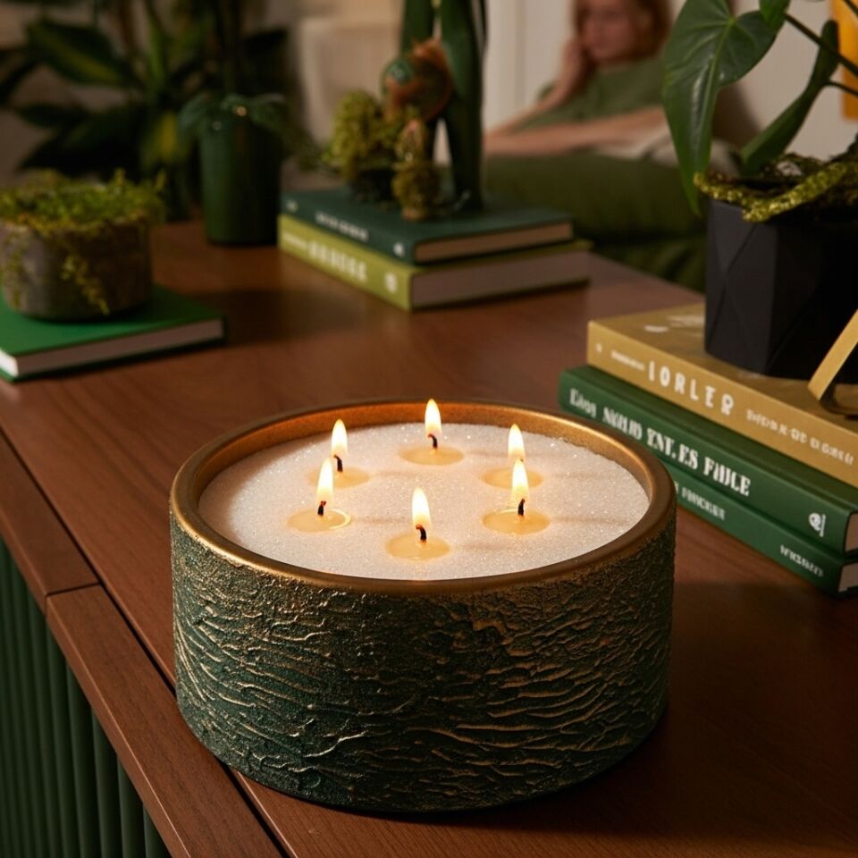 Zelora El Yapımı Beton Mum Seti