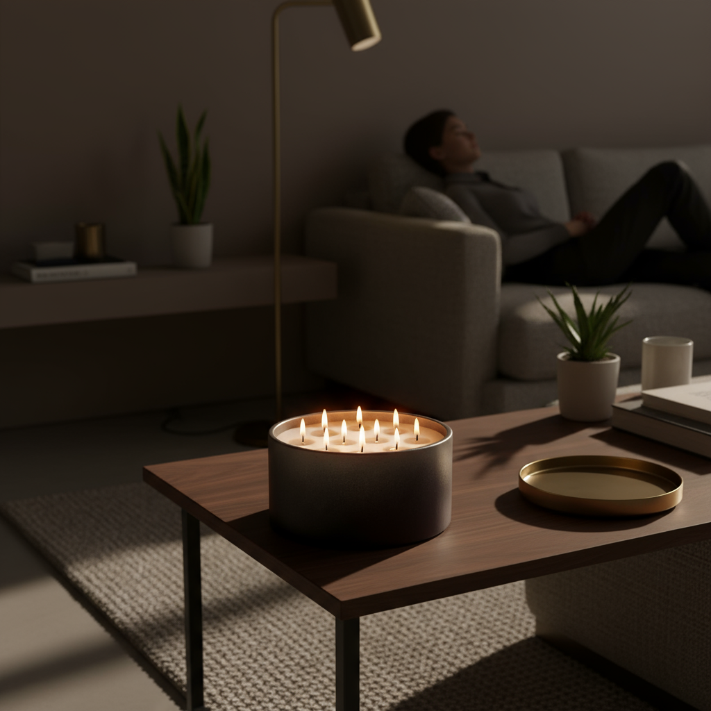 Nava El Yapımı Beton Mum Seti