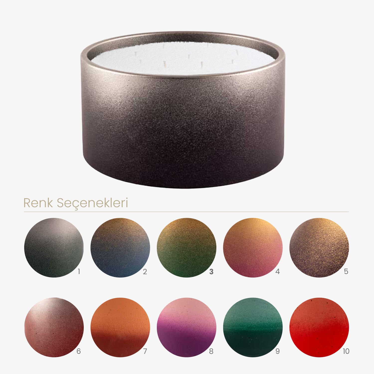 Nava El Yapımı Beton Mum Seti