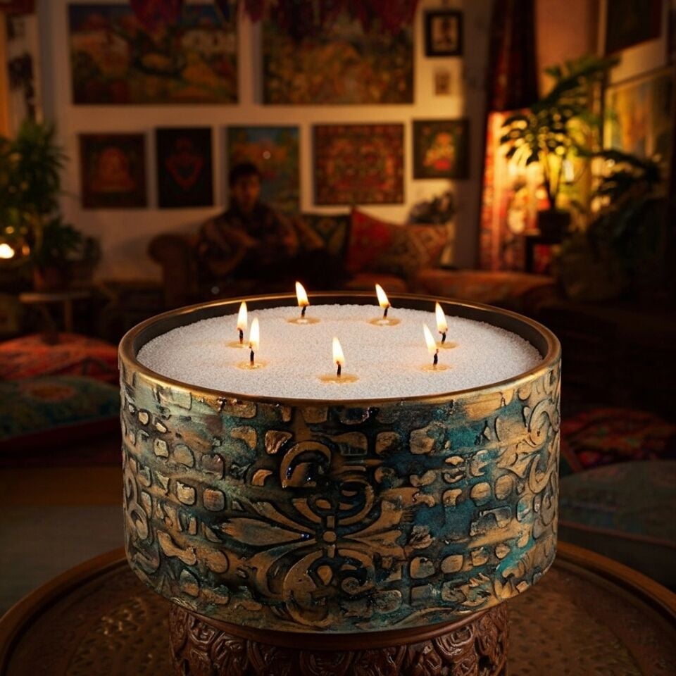 Valeria El Yapımı Beton Mum Seti