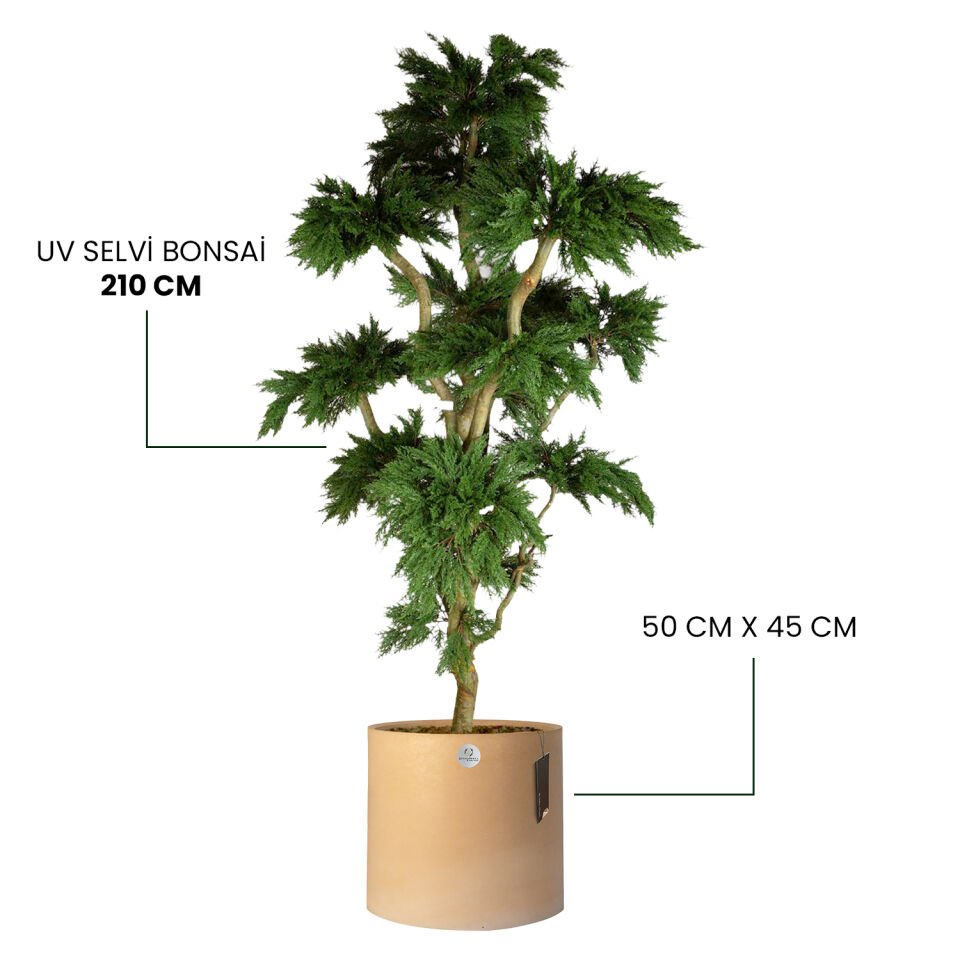 YAPAY UV SELVİ BONSAİ + LUNA XL SERİSİ