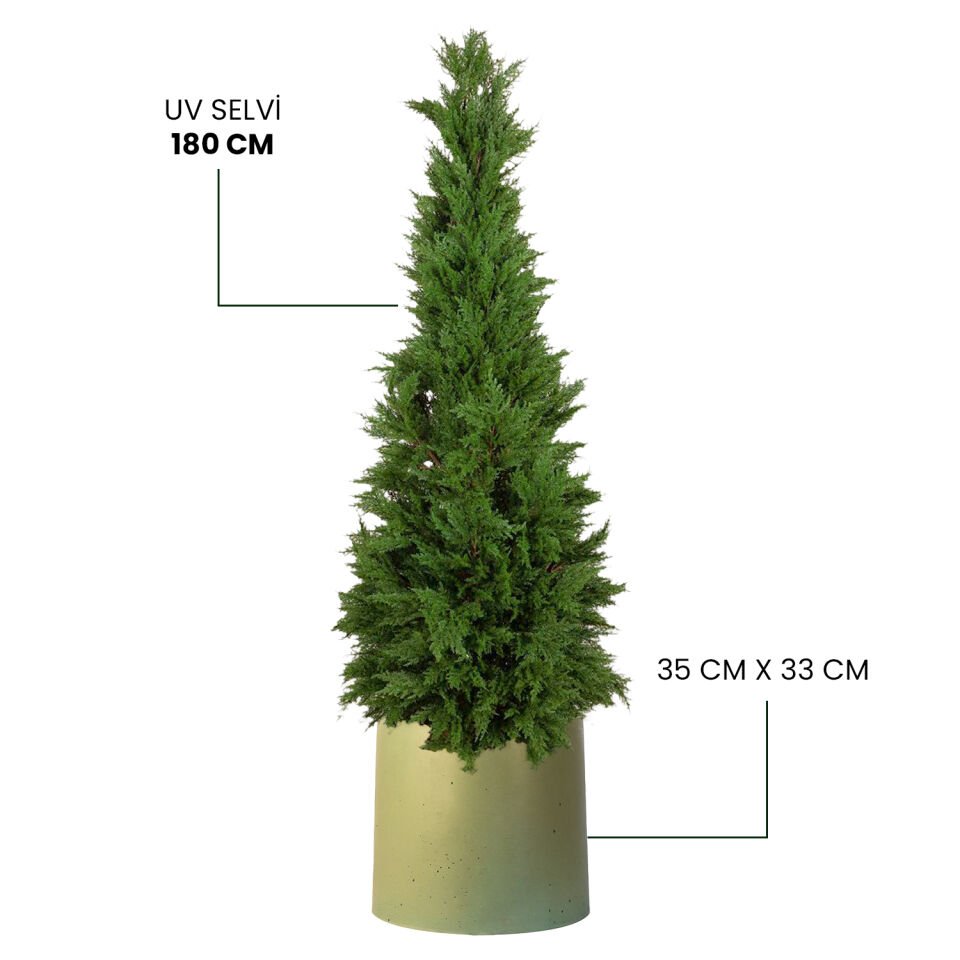 YAPAY UV SELVİ BONSAİ + MONARCHE LARGE SERİSİ